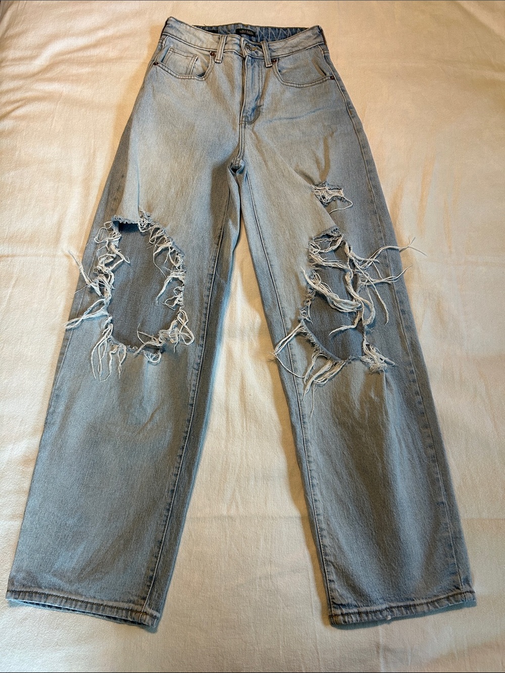 wild fable Light Wash Distressed Straight-Leg Jeans